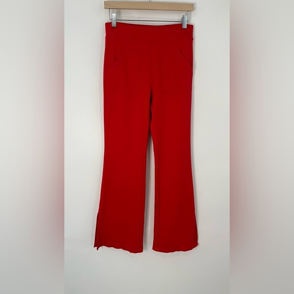 Maeve S Knit Flare Pants Red Split Hem 0145 pockets small - Picture 3 of 14